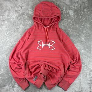 Women’s Casual Athletic Under Amour Storm Sweatshirt Hoodie Pink/Red White